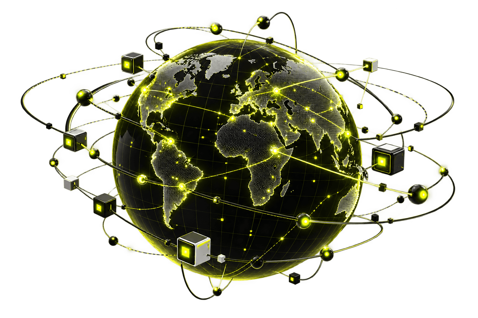 Illustrative world map graphic. Dependency Zero has no geographically distributed scanner nodes.