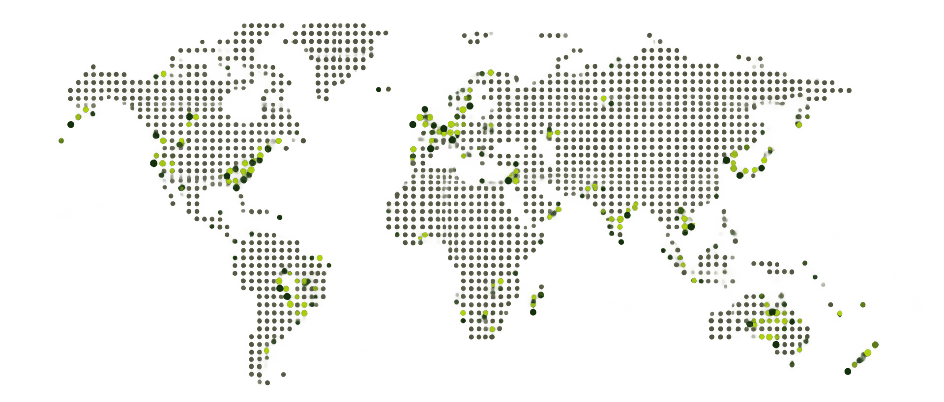 Stylised dotted world map used as an illustrative backdrop for the scanner network
